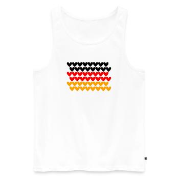 Germany Flag Heart Tile Design - Men's Premium Organic Tank Top - white - Front - AI Model Male 178 light (178cm)