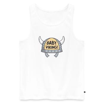 Wikinger Babyhelm Weiße Hörner - Männer Premium Bio Tank Top - Weiß - Vorne - AI Model Male 178 light (178cm)