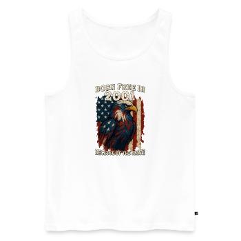 Geboren frei im Jahr 2001 - 24 Jahre Freiheit, weil - Männer Premium Bio Tank Top - Weiß - Vorne - Michal (187cm)