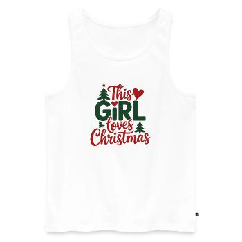 Dieses Mädchen liebt Weihnachten - Männer Premium Bio Tank Top - Weiß - Vorne - Michal (187cm)