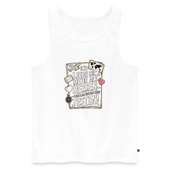 Ich Liebe Dich Mehr Als Reisen Humor - Männer Premium Bio Tank Top - Weiß - Vorne - Michal (187cm)