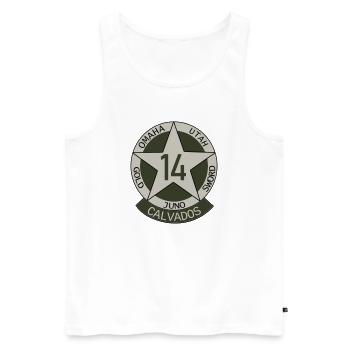 Military Insignia Calvados 14 - Men's Premium Organic Tank Top - white - Front - AI Model Male 178 light (178cm)