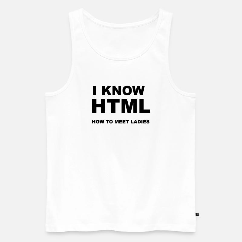 Single & Debugging – Funny Nerd Dating Shirt - Men's Premium Organic Tank Top - white