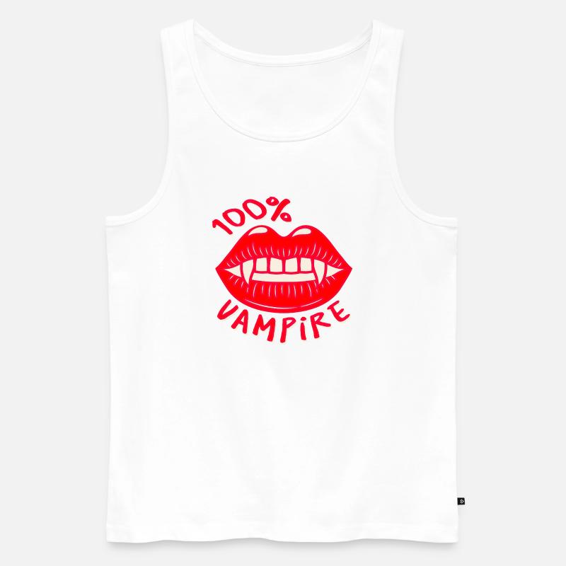 100% Vampire - Männer Premium Bio Tank Top - Weiß