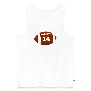 Numéro 14 rugby - 14e anniversaire rugby - Débardeur bio Premium Homme - blanc - Devant - AI Model Male 178 light (178cm)