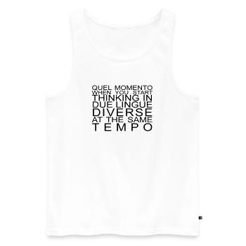 phrase ambiguë - Débardeur bio Premium Homme - blanc - Devant - AI Model Male 178 light (178cm)