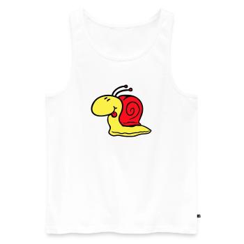 Snail cheeky tongue sticking out quickly small - Men's Premium Organic Tank Top - white - Front - AI Model Male 178 light (178cm)