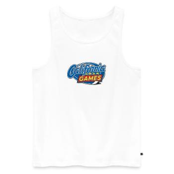 CaliGames - Men's Premium Organic Tank Top - white - Front - AI Model Male 178 light (178cm)