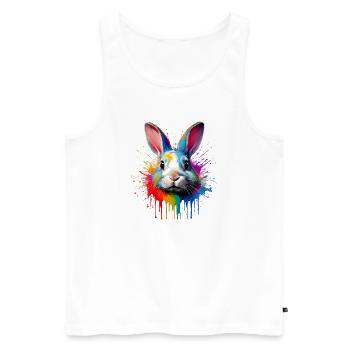 Rabbit Color Veil - Men's Premium Organic Tank Top - white - Front - AI Model Male 178 light (178cm)