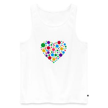 Fleckiges Herz-Punkte-T-Shirt - Männer Premium Bio Tank Top - Weiß - Vorne - AI Model Male 178 light (178cm)