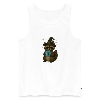 Mystischer Weihnachts Waschbär - Männer Premium Bio Tank Top - Weiß - Vorne - Michal (187cm)