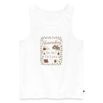Geliebt von einem Rettungshund - Männer Premium Bio Tank Top - Weiß - Vorne - Michal (187cm)