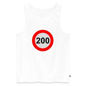 Speed limit 200 km/h - Men's Premium Organic Tank Top - white - Front - AI Model Male 178 light (178cm)