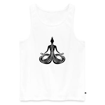 Meditation Energy Flow - Men's Premium Organic Tank Top - white - Front - AI Model Male 178 light (178cm)
