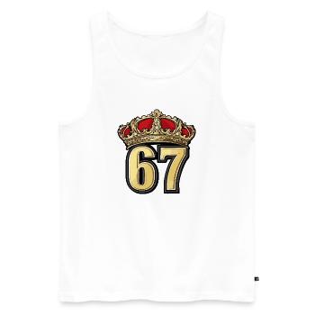 67 Zahl Krone - Männer Premium Bio Tank Top - Weiß - Vorne - Michal (187cm)