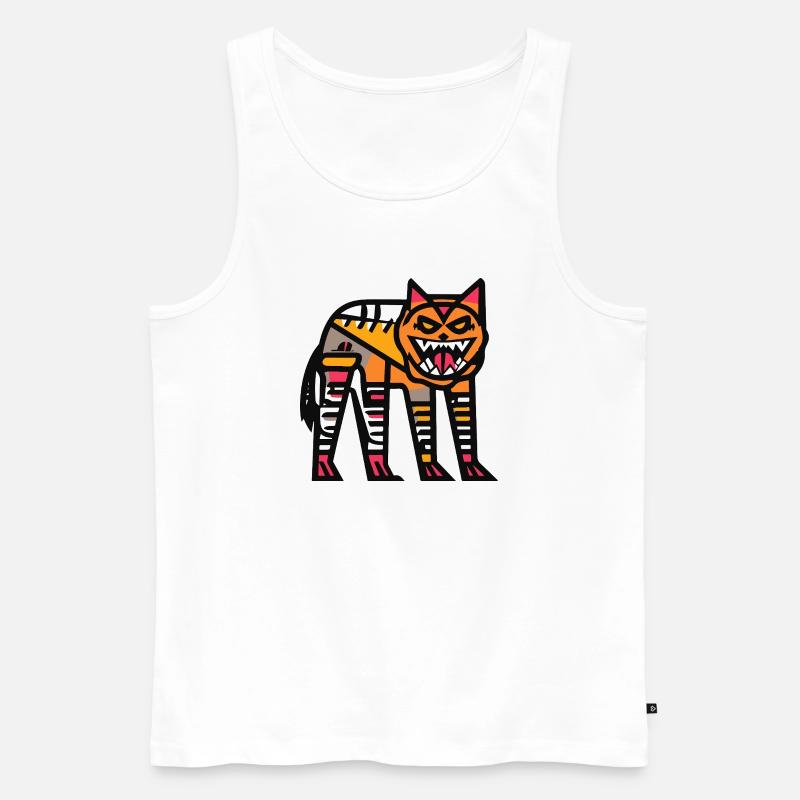 Wolf Halloween Comic Lustig - Männer Premium Bio Tank Top - Weiß