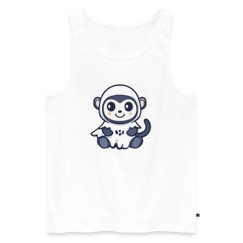 Singe Halloween fantôme - Débardeur bio Premium Homme - blanc - Devant - Michal (187cm)