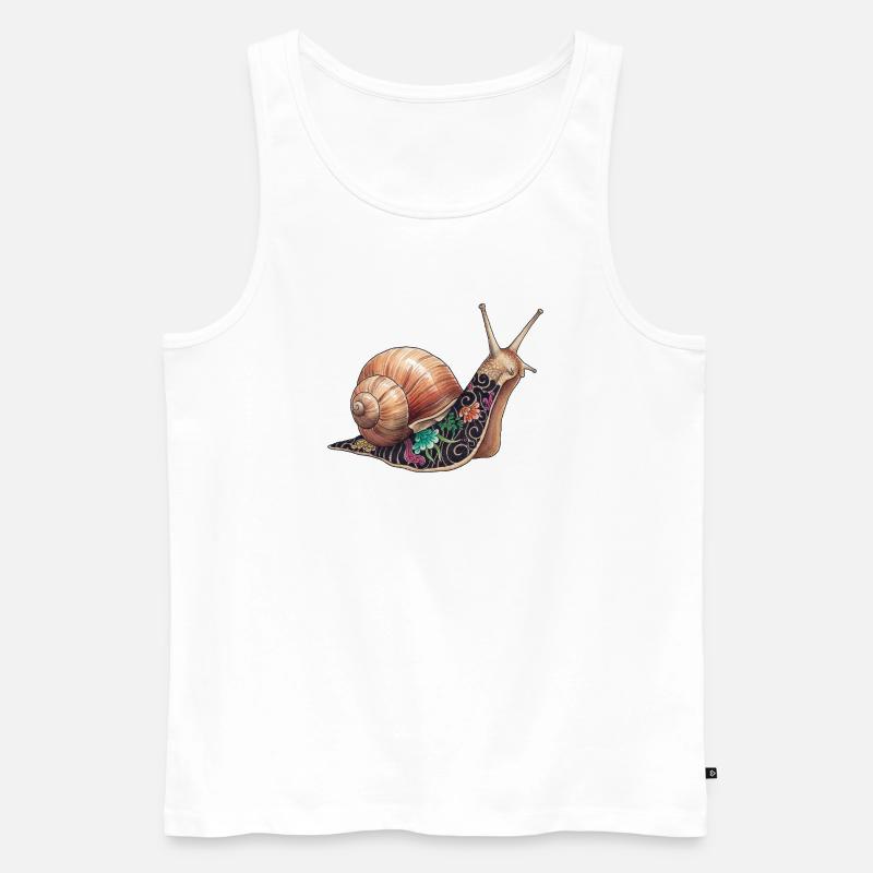 Yakuza Snail – Die langsame Tinte - Männer Premium Bio Tank Top - Weiß