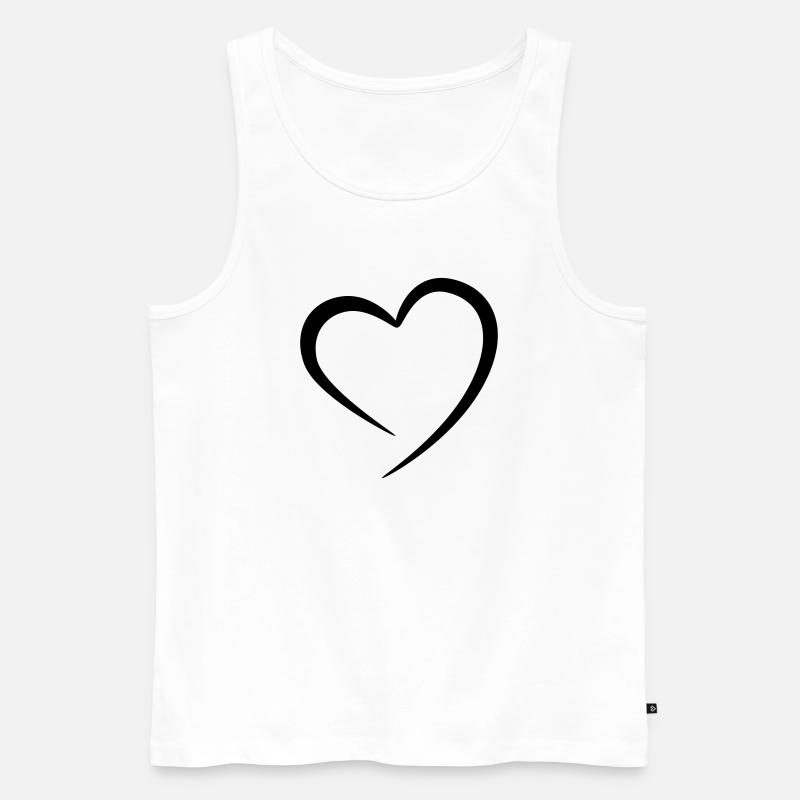 Herz - Männer Premium Bio Tank Top - Weiß