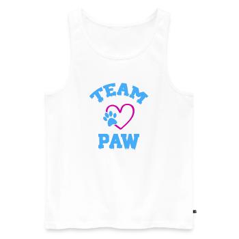 Logo de l’équipe Paws Heart - Débardeur bio Premium Homme - blanc - Devant - AI Model Male 178 light (178cm)