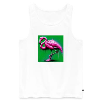Flamingo - Männer Premium Bio Tank Top - Weiß - Vorne - Michal (187cm)