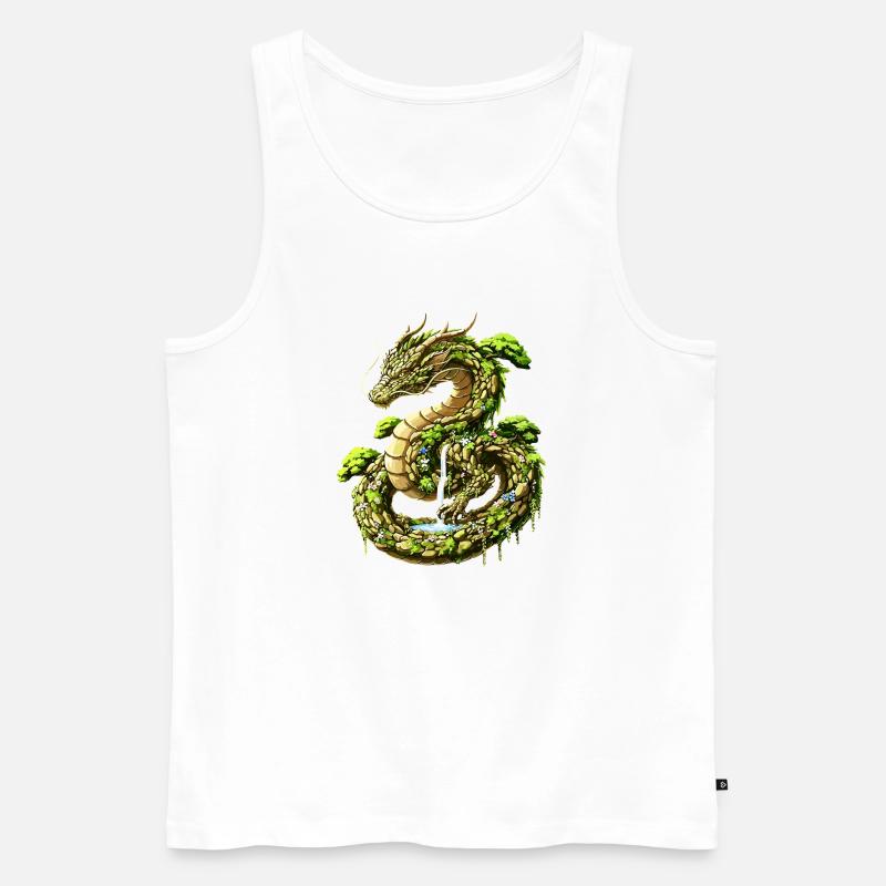 Erd-Geist-Drache - Männer Premium Bio Tank Top - Weiß