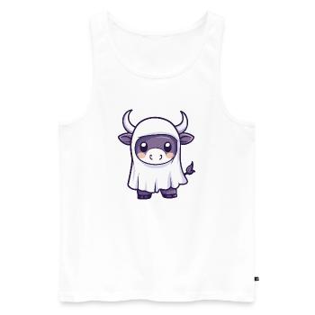 Bull Halloween fantôme - Débardeur bio Premium Homme - blanc - Devant - Michal (187cm)