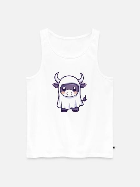 Bull Halloween Ghost - Men's Premium Organic Tank Top - white