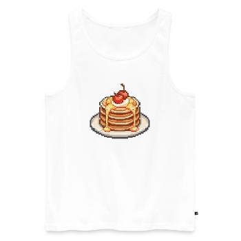 Pixel Pancake Cherries - Men's Premium Organic Tank Top - white - Front - Michal (187cm)