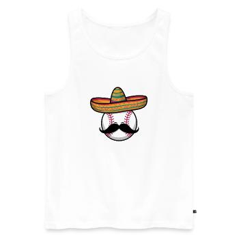 Drôle de baseball, sombrero - Débardeur bio Premium Homme - blanc - Devant - Michal (187cm)
