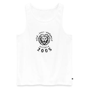 Wild, free & untamed since 10/2005 - Men's Premium Organic Tank Top - white - Front - Michal (187cm)