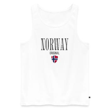 Originally from Norway, born in Norway - Men's Premium Organic Tank Top - white - Front - Michal (187cm)