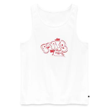 Paris Street Art Tag Graffiti Souvenir - Débardeur bio Premium Homme - blanc - Devant - AI Model Male 178 light (178cm)