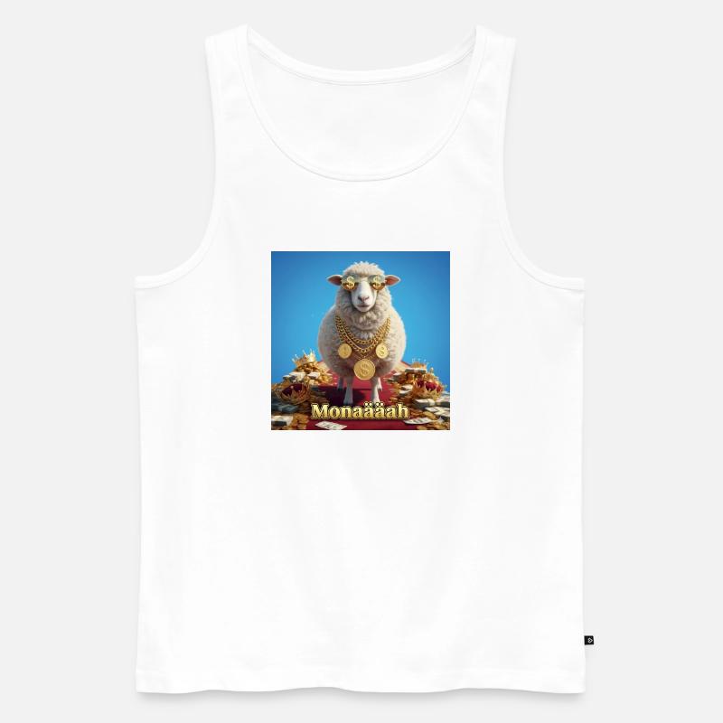 Bling Schaf mit Münzketten - Männer Premium Bio Tank Top - Weiß