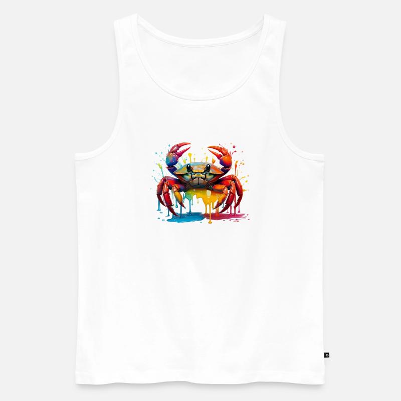 Farbexplosion Krabbenkunst - Männer Premium Bio Tank Top - Weiß