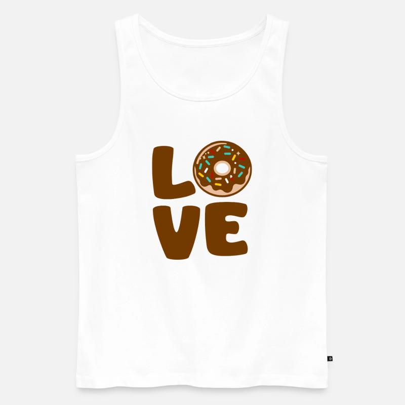 Liebe Donut Typographic Soft - Männer Premium Bio Tank Top - Weiß
