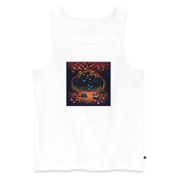 Pixel Autumn Leaves - Men's Premium Organic Tank Top - white - Front - AI Model Male 178 light (178cm)