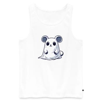 Mouse Halloween Ghost - Men's Premium Organic Tank Top - white - Front - Michal (187cm)