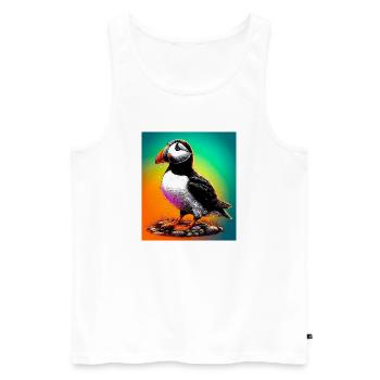 puffin - Men's Premium Organic Tank Top - white - Front - Michal (187cm)