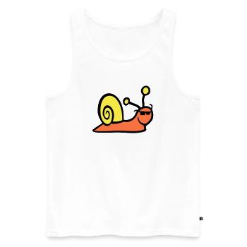 Snail Sunglasses Cute Cute Happy Cool - Men's Premium Organic Tank Top - white - Front - AI Model Male 178 light (178cm)