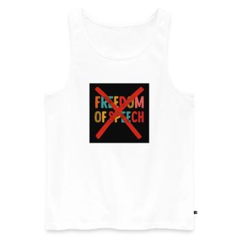 freedom of speech - Men's Premium Organic Tank Top - white - Front - AI Model Male 178 light (178cm)