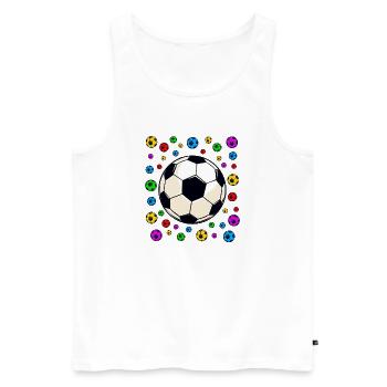 spotty Kaleidoscopic Soccer Burst - Men's Premium Organic Tank Top - white - Front - AI Model Male 178 light (178cm)