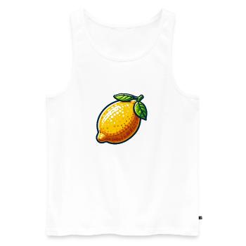 Citron Cartoon Lumineux - Débardeur bio Premium Homme - blanc - Devant - Michal (187cm)