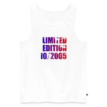 20e anniversaire Edition Limitée 10/2005 - Débardeur bio Premium Homme - blanc - Devant - Michal (187cm)