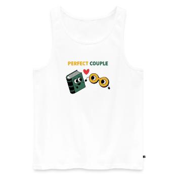 Perfect Couple: Cloud and Umbrella Fun - Männer Premium Bio Tank Top - Weiß - Vorne - AI Model Male 178 light (178cm)