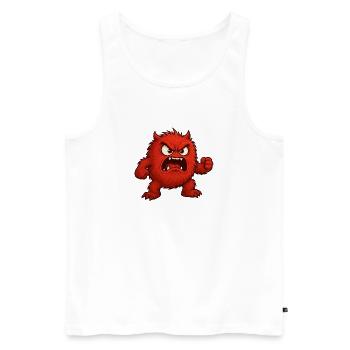 Red rage monster cartoon - Men's Premium Organic Tank Top - white - Front - AI Model Male 178 light (178cm)