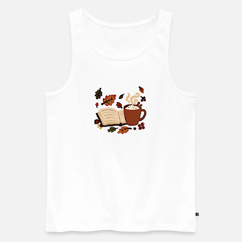Kaffeeduft & Buchgeflüster...Herbsttraumdesign - Männer Premium Bio Tank Top - Weiß