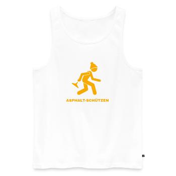 Asphalt shooters orange - Men's Premium Organic Tank Top - white - Front - AI Model Male 178 light (178cm)