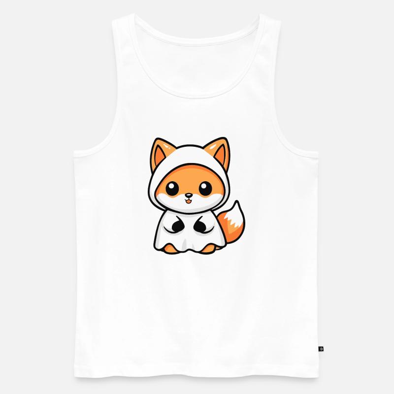 Fuchs Halloween Geist - Männer Premium Bio Tank Top - Weiß