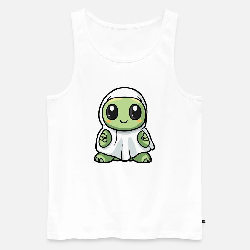 Schildkröte Halloween Geist - Männer Premium Bio Tank Top - Weiß